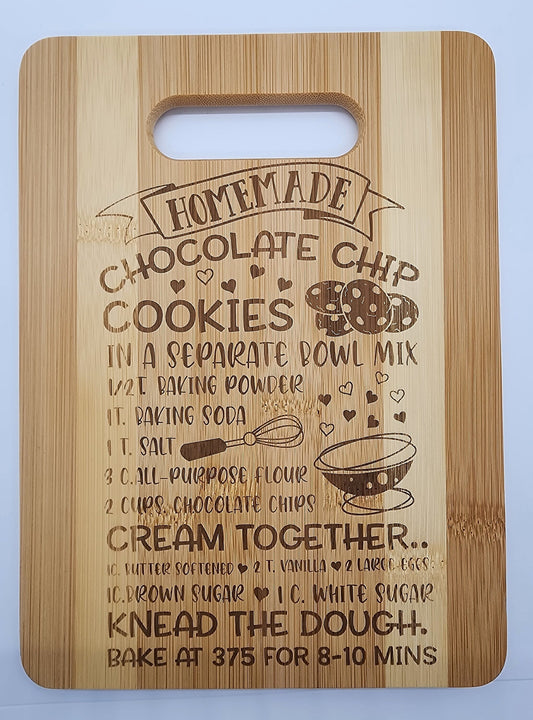 Baking Recipe Engraved Bamboo Cutting Board